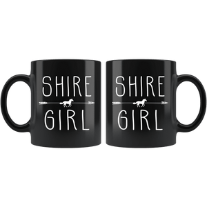 RobustCreative-Shire Horse Girl Gifts Horses Lover Riding Racing - 11oz Black Mug Racing Lover Gift Idea