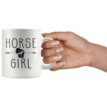 Load image into Gallery viewer, RobustCreative-Wisconsin Horse Girl Gifts Wisconsinite Shape Country for women - 11oz White Mug Riding Lover Gift Idea
