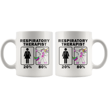 Load image into Gallery viewer, RobustCreative-Respiratory Therapist Dabbing Unicorn 20 80 Principle Superhero Girl Womens - 11oz White Mug Medical Personnel Gift Idea
