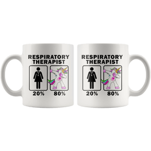 RobustCreative-Respiratory Therapist Dabbing Unicorn 20 80 Principle Superhero Girl Womens - 11oz White Mug Medical Personnel Gift Idea