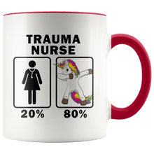 Load image into Gallery viewer, RobustCreative-Trauma Nurse Dabbing Unicorn 80 20 Principle Superhero Girl Womens - 11oz Accent Mug Medical Personnel Gift Idea
