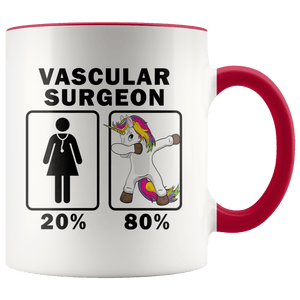 RobustCreative-Vascular Surgeon Dabbing Unicorn 80 20 Principle Superhero Girl Womens - 11oz Accent Mug Medical Personnel Gift Idea