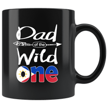 Load image into Gallery viewer, RobustCreative-Filipino Pinoy Dad of the Wild One Birthday Philippines Flag Black 11oz Mug Gift Idea
