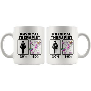 RobustCreative-Physical Therapist Dabbing Unicorn 20 80 Principle Superhero Girl Womens - 11oz White Mug Medical Personnel Gift Idea