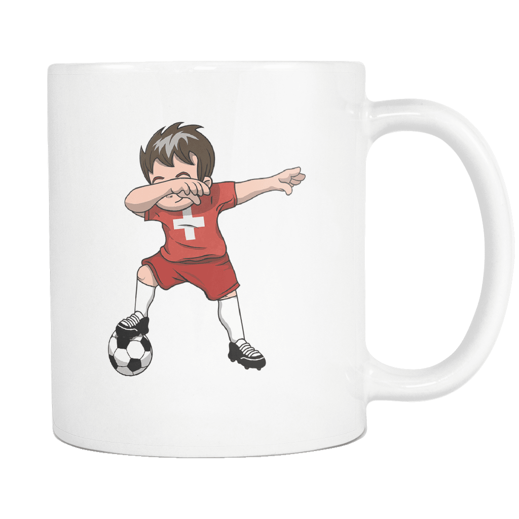 RobustCreative-Dabbing Soccer Boys Switzerland Swiss Bern Gift National Soccer Tournament Game 11oz White Coffee Mug ~ Both Sides Printed