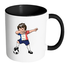 Load image into Gallery viewer, RobustCreative-Dabbing Soccer Boys France French Paris Gift National Soccer Tournament Game 11oz Black &amp; White Coffee Mug ~ Both Sides Printed
