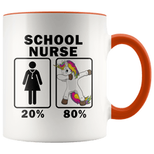 Load image into Gallery viewer, RobustCreative-School Nurse Dabbing Unicorn 80 20 Principle Superhero Girl Womens - 11oz Accent Mug Medical Personnel Gift Idea
