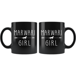 RobustCreative-Marwari Horse Girl Gifts Horses Lover Riding Racing - 11oz Black Mug Riding Lover Gift Idea