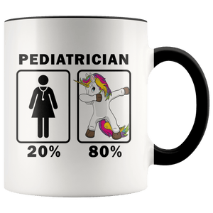 RobustCreative-Pediatrician Dabbing Unicorn 80 20 Principle Superhero Girl Womens - 11oz Accent Mug Medical Personnel Gift Idea