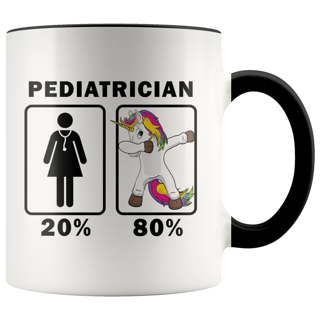 RobustCreative-Pediatrician Dabbing Unicorn 80 20 Principle Superhero Girl Womens - 11oz Accent Mug Medical Personnel Gift Idea