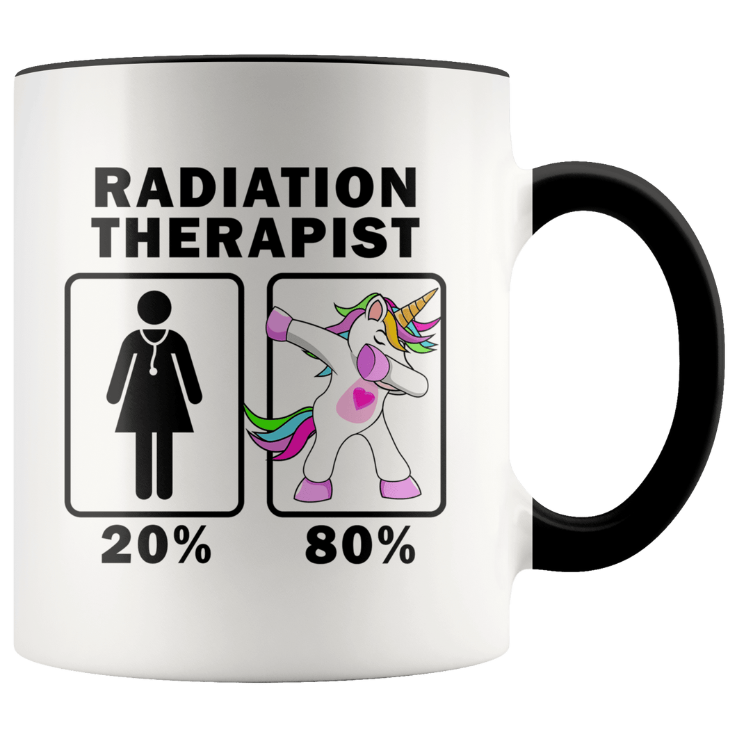 RobustCreative-Radiation Therapist Dabbing Unicorn 20 80 Principle Superhero Girl Womens - 11oz Accent Mug Medical Personnel Gift Idea