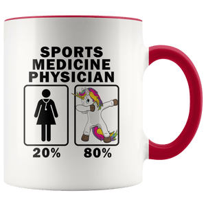 RobustCreative-Sports Medicine Physician Dabbing Unicorn 80 20 Principle Superhero Girl Womens - 11oz Accent Mug Medical Personnel Gift Idea