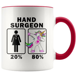 RobustCreative-Hand Surgeon Dabbing Unicorn 20 80 Principle Superhero Girl Womens - 11oz Accent Mug Medical Personnel Gift Idea