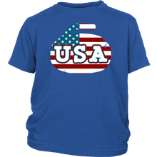Load image into Gallery viewer, RobustCreative-Vintage USA Curling American Flag Curling Stone Classic Youth Shirt
