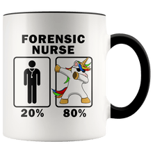 Load image into Gallery viewer, RobustCreative-Forensic Nurse Dabbing Unicorn 80 20 Principle Graduation Gift Mens - 11oz Accent Mug Medical Personnel Gift Idea
