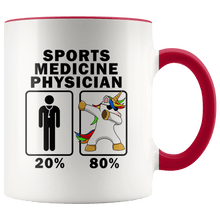 Load image into Gallery viewer, RobustCreative-Sports Medicine Physician Dabbing Unicorn 80 20 Principle Graduation Gift Mens - 11oz Accent Mug Medical Personnel Gift Idea
