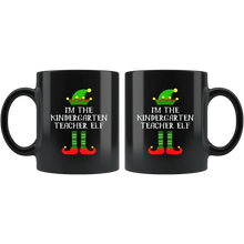 Load image into Gallery viewer, RobustCreative-Im The Kindergarten Teacher Elf Christmas Teaching&#39;s - 11oz Black Mug I Just Really Like to Teach Cute Tiny Humans Gift Idea
