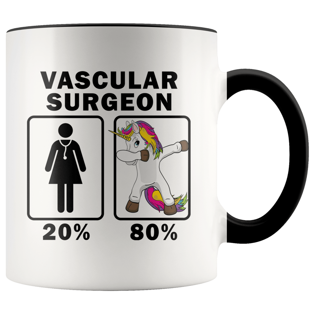 RobustCreative-Vascular Surgeon Dabbing Unicorn 80 20 Principle Superhero Girl Womens - 11oz Accent Mug Medical Personnel Gift Idea