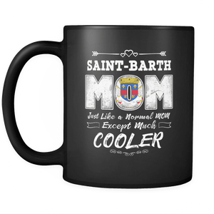 RobustCreative-Best Mom Ever is from St Barthelemy - Saint-Barth Flag 11oz Funny Black Coffee Mug - Mothers Day Independence Day - Women Men Friends Gift - Both Sides Printed (Distressed)