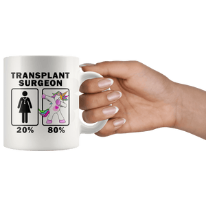 RobustCreative-Transplant Surgeon Dabbing Unicorn 20 80 Principle Superhero Girl Womens - 11oz White Mug Medical Personnel Gift Idea