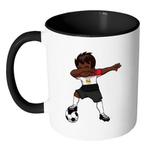 Load image into Gallery viewer, RobustCreative-Dabbing Soccer Boy Egypt Egyptian Cairo Gifts National Soccer Tournament Game 11oz Black &amp; White Coffee Mug ~ Both Sides Printed
