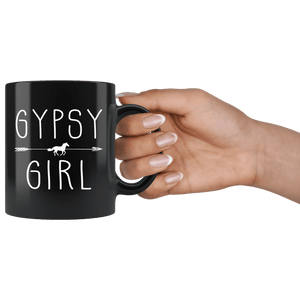 RobustCreative-Gypsy Horse Girl Gifts Horses Lover Riding Racing - 11oz Black Mug Riding Lover Gift Idea