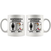 Load image into Gallery viewer, RobustCreative-Dispensing Optician Dabbing Unicorn 80 20 Principle Superhero Girl Womens - 11oz White Mug Medical Personnel Gift Idea
