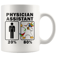 Load image into Gallery viewer, RobustCreative-Physician Assistant Dabbing Unicorn 80 20 Principle Graduation Gift Mens - 11oz White Mug Medical Personnel Gift Idea
