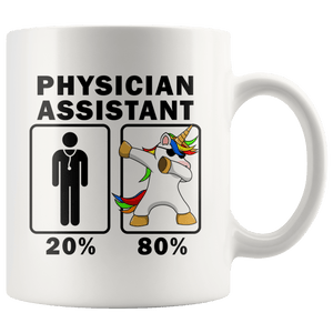 RobustCreative-Physician Assistant Dabbing Unicorn 80 20 Principle Graduation Gift Mens - 11oz White Mug Medical Personnel Gift Idea