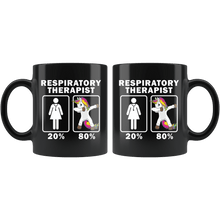 Load image into Gallery viewer, RobustCreative-Respiratory Therapist Dabbing Unicorn 80 20 Principle Superhero Girl Womens - 11oz Black Mug Medical Personnel Gift Idea
