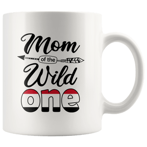 RobustCreative-Yemeni Mom of the Wild One Birthday Yemen Flag White 11oz Mug Gift Idea