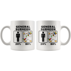 RobustCreative-General Surgeon Dabbing Unicorn 80 20 Principle Graduation Gift Mens - 11oz White Mug Medical Personnel Gift Idea