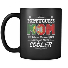 Load image into Gallery viewer, RobustCreative-Best Mom Ever is from Portugal - Portuguese Flag 11oz Funny Black Coffee Mug - Mothers Day Independence Day - Women Men Friends Gift - Both Sides Printed (Distressed)
