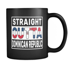 Load image into Gallery viewer, RobustCreative-Straight Outta Dominican Republic - Dominican Flag 11oz Funny Black Coffee Mug - Independence Day Family Heritage - Women Men Friends Gift - Both Sides Printed (Distressed)
