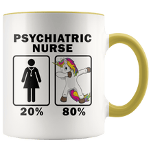 Load image into Gallery viewer, RobustCreative-Psychiatric Nurse Dabbing Unicorn 80 20 Principle Superhero Girl Womens - 11oz Accent Mug Medical Personnel Gift Idea
