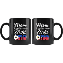 Load image into Gallery viewer, RobustCreative-Filipino Pinoy Mom of the Wild One Birthday Philippines Flag Black 11oz Mug Gift Idea
