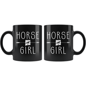 RobustCreative-New Mexico Horse Girl Mexican Shape Country for women - 11oz Black Mug Riding Lover Gift Idea