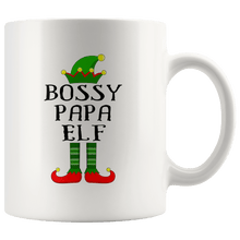 Load image into Gallery viewer, RobustCreative-Im The Bossy Papa Elf Family Matching Outfits PJ - 11oz White Mug Christmas group green pjs costume Gift Idea
