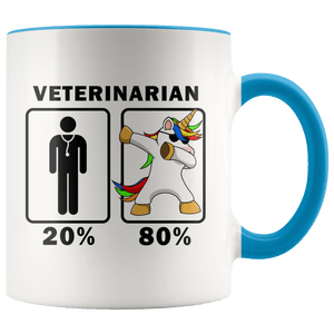 RobustCreative-Veterinarian Dabbing Unicorn 80 20 Principle Graduation Gift Mens - 11oz Accent Mug Medical Personnel Gift Idea