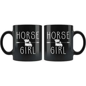 RobustCreative-Missouri Horse Girl Gifts Missourian Shape Country for women - 11oz Black Mug Racing Lover Gift Idea