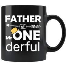 Load image into Gallery viewer, RobustCreative-Father of Mr Onederful  1st Birthday Baby Boy Outfit Black 11oz Mug Gift Idea
