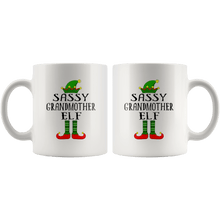 Load image into Gallery viewer, RobustCreative-Im The Sassy Grandmother Elf Family Matching Outfits PJ - 11oz White Mug Christmas group green pjs costume Gift Idea
