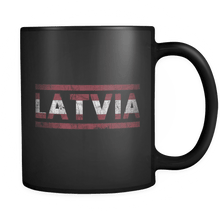 Load image into Gallery viewer, RobustCreative-Retro Vintage Flag Latvian Latvia 11oz Black Coffee Mug ~ Both Sides Printed
