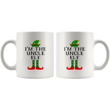 Load image into Gallery viewer, RobustCreative-Im The Uncle Elf Matching Family Christmas - 11oz White Mug Christmas group green pjs costume Gift Idea
