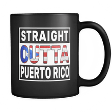 Load image into Gallery viewer, RobustCreative-Straight Outta Puerto Rico - Puerto Rican Flag 11oz Funny Black Coffee Mug - Independence Day Family Heritage - Women Men Friends Gift - Both Sides Printed (Distressed)
