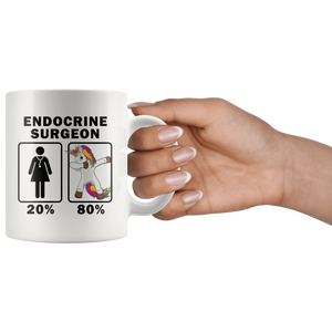RobustCreative-Endocrine Surgeon Dabbing Unicorn 80 20 Principle Superhero Girl Womens - 11oz White Mug Medical Personnel Gift Idea