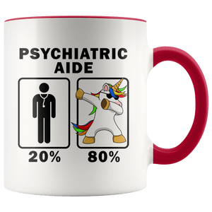 RobustCreative-Psychiatric Aide Dabbing Unicorn 80 20 Principle Graduation Gift Mens - 11oz Accent Mug Medical Personnel Gift Idea