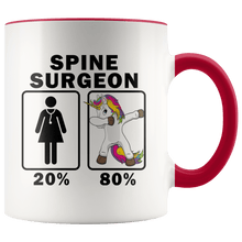 Load image into Gallery viewer, RobustCreative-Spine Surgeon Dabbing Unicorn 80 20 Principle Superhero Girl Womens - 11oz Accent Mug Medical Personnel Gift Idea
