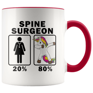 RobustCreative-Spine Surgeon Dabbing Unicorn 80 20 Principle Superhero Girl Womens - 11oz Accent Mug Medical Personnel Gift Idea