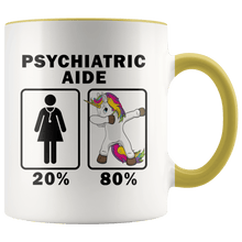 Load image into Gallery viewer, RobustCreative-Psychiatric Aide Dabbing Unicorn 80 20 Principle Superhero Girl Womens - 11oz Accent Mug Medical Personnel Gift Idea
